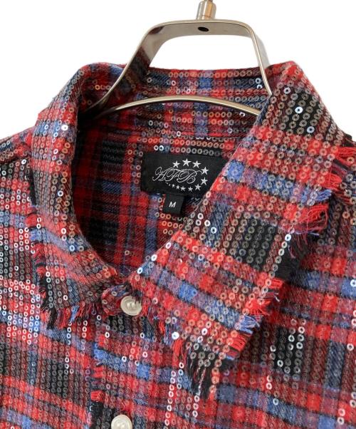 AFB（エーエフビー）AFB (エーエフビー) SPANGLE SHIRTS レッド サイズ:Mの古着・服飾アイテム