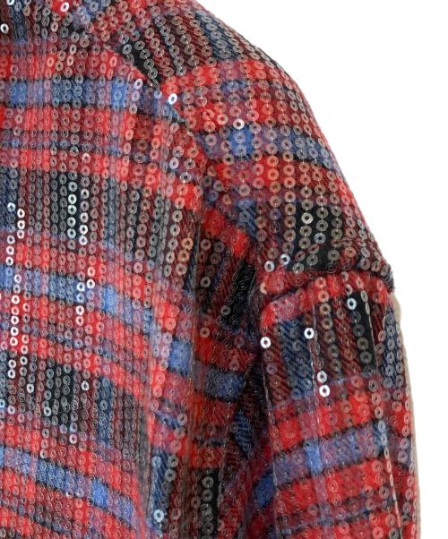 AFB（エーエフビー）AFB (エーエフビー) SPANGLE SHIRTS レッド サイズ:Mの古着・服飾アイテム