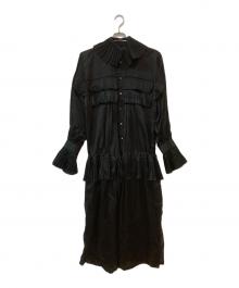 JUN MIKAMI（ジュン ミカミ）の古着「18AW コットンシルク フリルワンピース」｜ブラック
