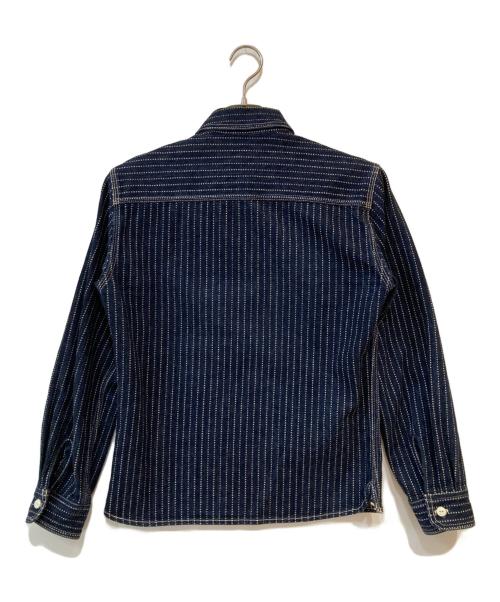 THE FLAT HEAD（ザ・フラットヘッド）THE FLAT HEAD (ザ・フラットヘッド) ヒッコリーシャツ インディゴ サイズ:38の古着・服飾アイテム