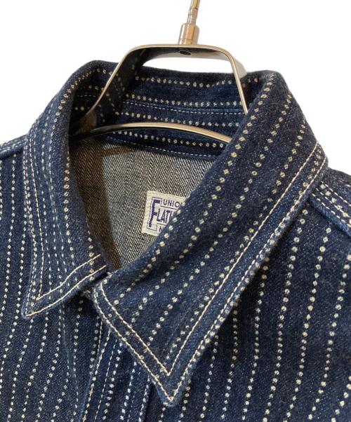 THE FLAT HEAD（ザ・フラットヘッド）THE FLAT HEAD (ザ・フラットヘッド) ヒッコリーシャツ インディゴ サイズ:38の古着・服飾アイテム