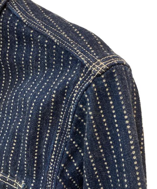 THE FLAT HEAD（ザ・フラットヘッド）THE FLAT HEAD (ザ・フラットヘッド) ヒッコリーシャツ インディゴ サイズ:38の古着・服飾アイテム