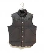 SUGAR CANEシュガーケーン）の古着「LEATHER YOKE DOWN VEST」｜ブラック