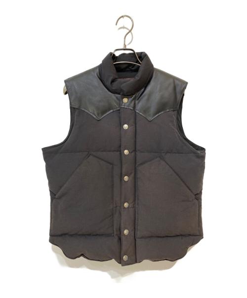 SUGAR CANE（シュガーケーン）SUGAR CANE (シュガーケーン) LEATHER YOKE DOWN VEST ブラック サイズ:Ｓの古着・服飾アイテム