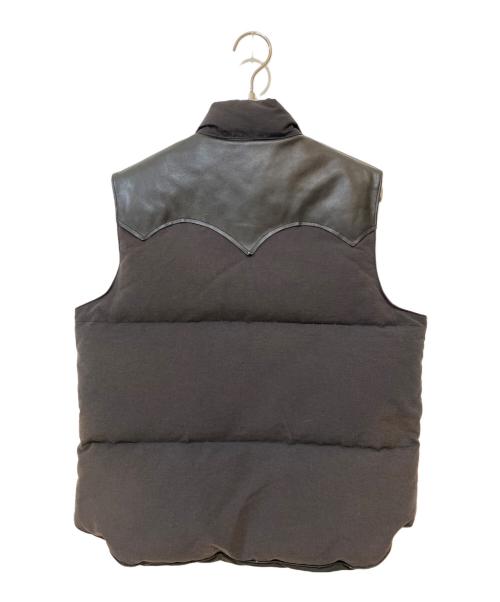 SUGAR CANE（シュガーケーン）SUGAR CANE (シュガーケーン) LEATHER YOKE DOWN VEST ブラック サイズ:Ｓの古着・服飾アイテム