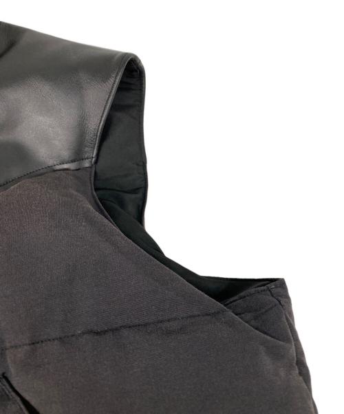 SUGAR CANE（シュガーケーン）SUGAR CANE (シュガーケーン) LEATHER YOKE DOWN VEST ブラック サイズ:Ｓの古着・服飾アイテム