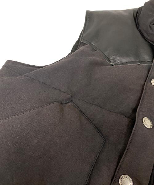 SUGAR CANE（シュガーケーン）SUGAR CANE (シュガーケーン) LEATHER YOKE DOWN VEST ブラック サイズ:Ｓの古着・服飾アイテム