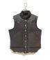 SUGAR CANE（シュガーケーン）の古着「LEATHER YOKE DOWN VEST」｜ブラック