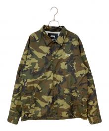 stussy（ステューシー）の古着「カモフラ柄 サークルロゴコーチジャケット」｜カーキ