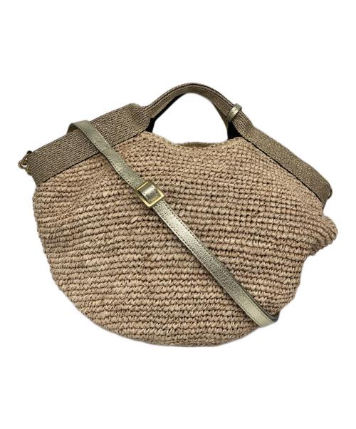 VIOLAd'ORO（ヴィオラドーロ）VIOLAd'ORO (ヴィオラドーロ) ラフィアテープハンドルトートバッグ アイボリーの古着・服飾アイテム