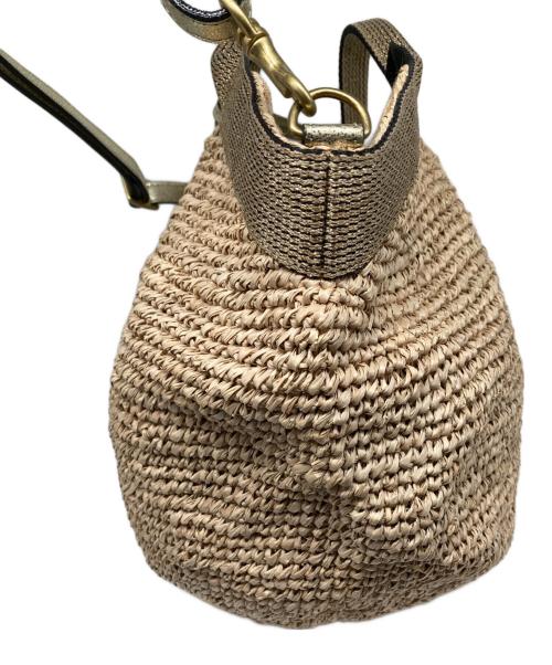 VIOLAd'ORO（ヴィオラドーロ）VIOLAd'ORO (ヴィオラドーロ) ラフィアテープハンドルトートバッグ アイボリーの古着・服飾アイテム