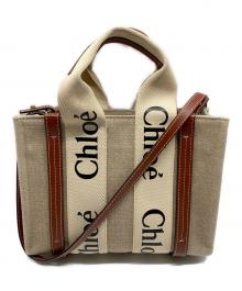 Chloe（クロエ）の古着「リネン製Woodyスモールトートバッグ」｜ベージュ