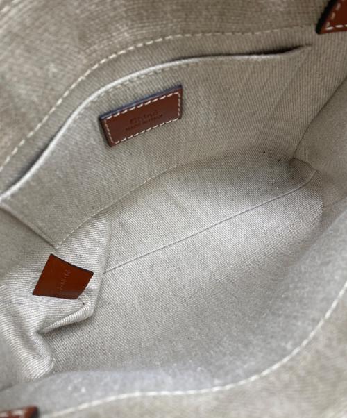 Chloe（クロエ）Chloe (クロエ) リネン製Woodyスモールトートバッグ ベージュの古着・服飾アイテム