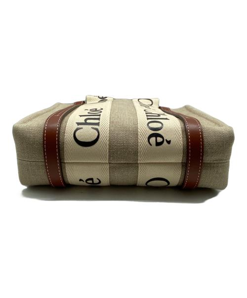 Chloe（クロエ）Chloe (クロエ) リネン製Woodyスモールトートバッグ ベージュの古着・服飾アイテム
