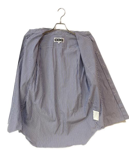 CDG（シーディージー）CDG (シーディージー) ストライプシャツ ブルー サイズ:Lの古着・服飾アイテム