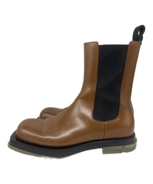 BOTTEGA VENETA（ボッテガベネタ）BOTTEGA VENETA (ボッテガベネタ) スクエアトゥ サイドゴアブーツ ブラウン サイズ:41の古着・服飾アイテム