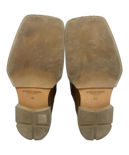 BOTTEGA VENETA（ボッテガベネタ）BOTTEGA VENETA (ボッテガベネタ) スクエアトゥ サイドゴアブーツ ブラウン サイズ:41の古着・服飾アイテム