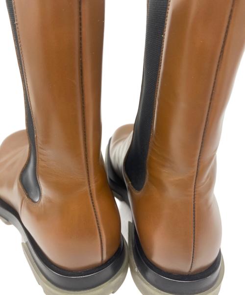 BOTTEGA VENETA（ボッテガベネタ）BOTTEGA VENETA (ボッテガベネタ) スクエアトゥ サイドゴアブーツ ブラウン サイズ:41の古着・服飾アイテム