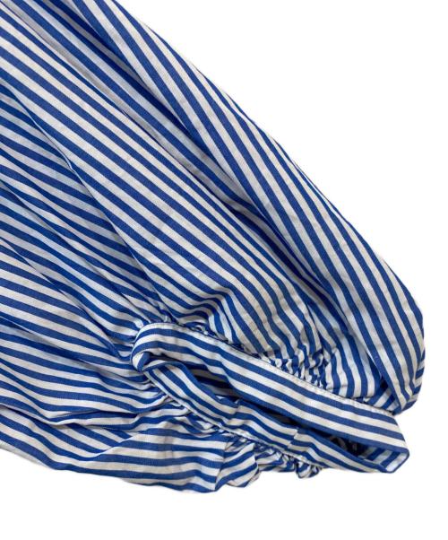 mizuiro-ind（ミズイロインド）mizuiro-ind (ミズイロインド) バンドカラーストライプシャツワンピース ブルー サイズ:Ｆreeの古着・服飾アイテム