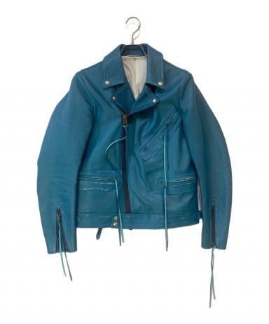中古・古着通販】KHOKI (コッキ) Ripped leather jacket ブルー サイズ