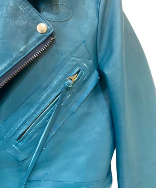 KHOKI（コッキ）KHOKI (コッキ) Ripped leather  jacket ブルー サイズ:2の古着・服飾アイテム