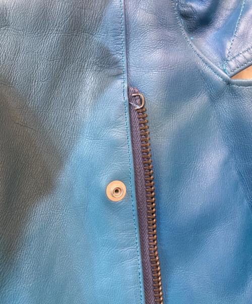 KHOKI（コッキ）KHOKI (コッキ) Ripped leather  jacket ブルー サイズ:2の古着・服飾アイテム