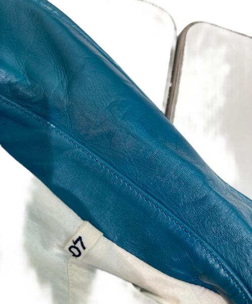 KHOKI（コッキ）KHOKI (コッキ) Ripped leather  jacket ブルー サイズ:2の古着・服飾アイテム