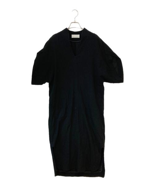 Mame Kurogouchi（マメクロゴウチ）Mame Kurogouchi (マメクロゴウチ) Crepe Deep V-Neck Dress ブラック サイズ:2の古着・服飾アイテム