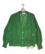 Mame Kurogouchiマメクロゴウチ）の古着「Botanical Pattern Knitted Lame Cardigan」｜グリーン