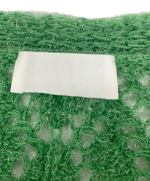 Mame Kurogouchi（マメクロゴウチ）Mame Kurogouchi (マメクロゴウチ) Botanical Pattern Knitted Lame Cardigan グリーン サイズ:2の古着・服飾アイテム