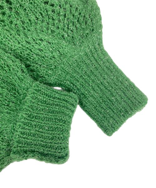 Mame Kurogouchi（マメクロゴウチ）Mame Kurogouchi (マメクロゴウチ) Botanical Pattern Knitted Lame Cardigan グリーン サイズ:2の古着・服飾アイテム