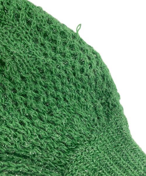 Mame Kurogouchi（マメクロゴウチ）Mame Kurogouchi (マメクロゴウチ) Botanical Pattern Knitted Lame Cardigan グリーン サイズ:2の古着・服飾アイテム