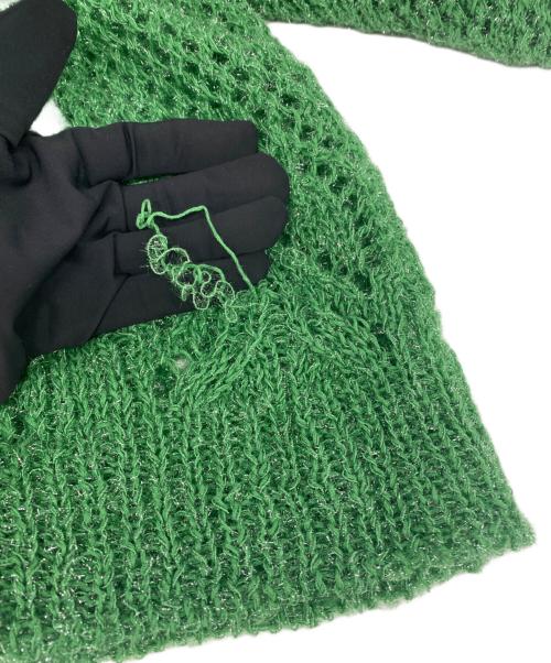 Mame Kurogouchi（マメクロゴウチ）Mame Kurogouchi (マメクロゴウチ) Botanical Pattern Knitted Lame Cardigan グリーン サイズ:2の古着・服飾アイテム