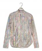 Mame Kurogouchiマメクロゴウチ）の古着「Marble Print Long Sleeve Zip Rashguard」｜グリーン×ピンク