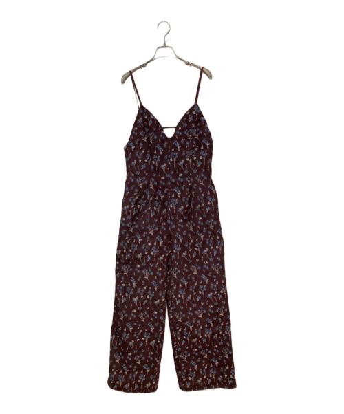 Mame Kurogouchi（マメクロゴウチ）Mame Kurogouchi (マメクロゴウチ) Floral Jacquard Sleeveless Jumpsuits バーガンディー サイズ:2の古着・服飾アイテム