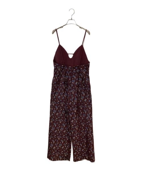 Mame Kurogouchi（マメクロゴウチ）Mame Kurogouchi (マメクロゴウチ) Floral Jacquard Sleeveless Jumpsuits バーガンディー サイズ:2の古着・服飾アイテム
