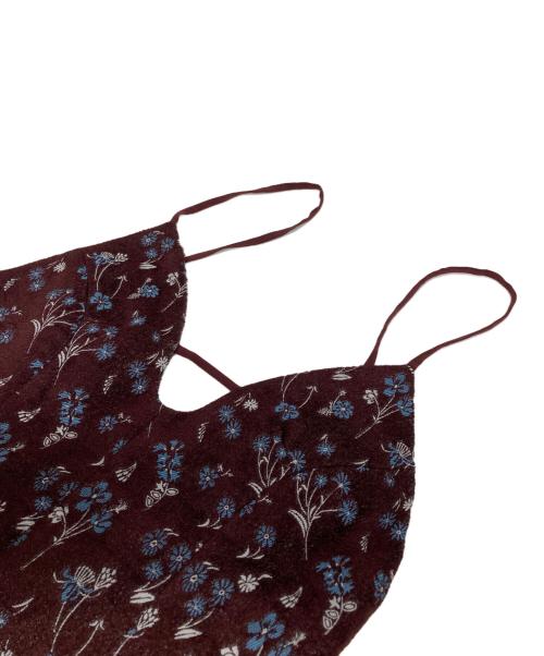 Mame Kurogouchi（マメクロゴウチ）Mame Kurogouchi (マメクロゴウチ) Floral Jacquard Sleeveless Jumpsuits バーガンディー サイズ:2の古着・服飾アイテム