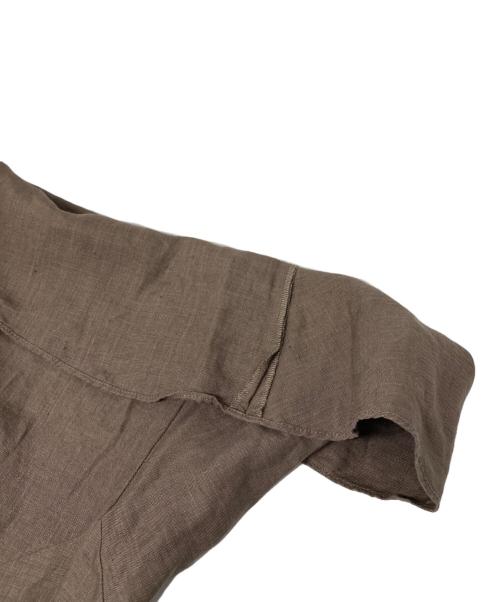 1er Arrondissement（プルミエ アロンディスモン）1er Arrondissement (プルミエ アロンディスモン) プルミエアロンディスモン ボリュームスリーブ リネン ドレスワンピース ベージュ サイズ:36の古着・服飾アイテム