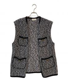 DES PRES（デ プレ）の古着「インレーカルゼ フロントオープンジレ」｜グレー