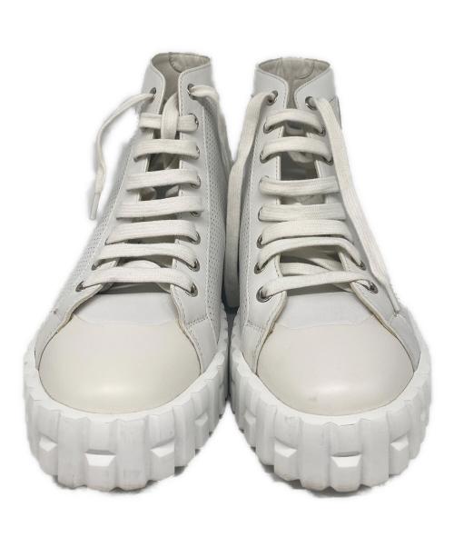 HERMES（エルメス）HERMES (エルメス) クライム パンチングレザー ハイカットスニーカー ホワイト サイズ:37 1/2の古着・服飾アイテム