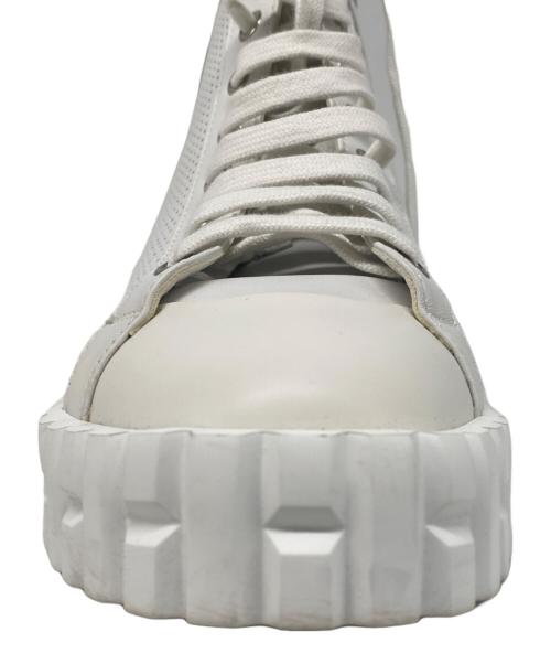 HERMES（エルメス）HERMES (エルメス) クライム パンチングレザー ハイカットスニーカー ホワイト サイズ:37 1/2の古着・服飾アイテム