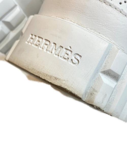 HERMES（エルメス）HERMES (エルメス) クライム パンチングレザー ハイカットスニーカー ホワイト サイズ:37 1/2の古着・服飾アイテム