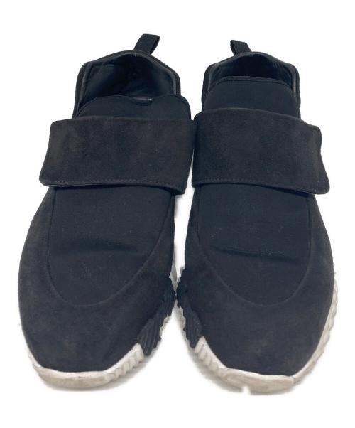 HERMES（エルメス）HERMES (エルメス) バウンシング Hロゴ ベルクロ スウェード ローカットスニーカー ブラック サイズ:37 5の古着・服飾アイテム