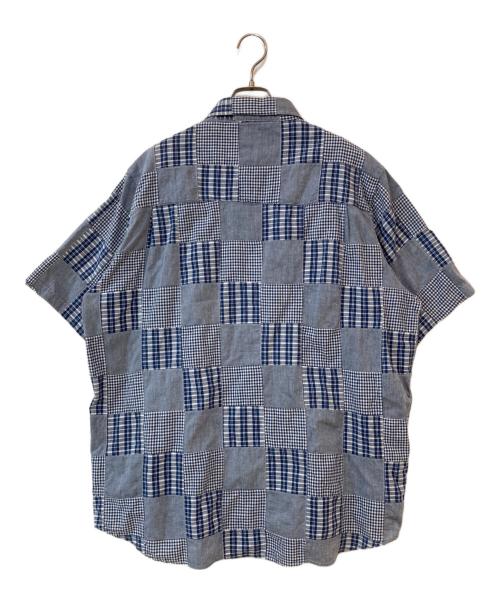 POLO RALPH LAUREN（ポロ・ラルフローレン）POLO RALPH LAUREN (ポロ・ラルフローレン) パッチワーク半袖シャツ ネイビー サイズ:XLの古着・服飾アイテム