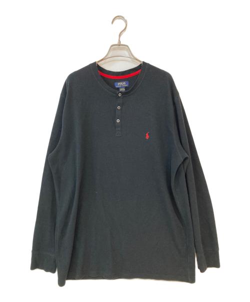 POLO RALPH LAUREN（ポロ・ラルフローレン）POLO RALPH LAUREN (ポロ・ラルフローレン) ヘンリーネックサーマルカットソー ブラック サイズ:Ｌの古着・服飾アイテム