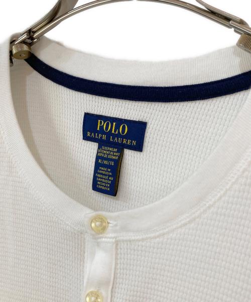 POLO RALPH LAUREN（ポロ・ラルフローレン）POLO RALPH LAUREN (ポロ・ラルフローレン) ヘンリーネックサーマルカットソー ホワイト サイズ:XLの古着・服飾アイテム