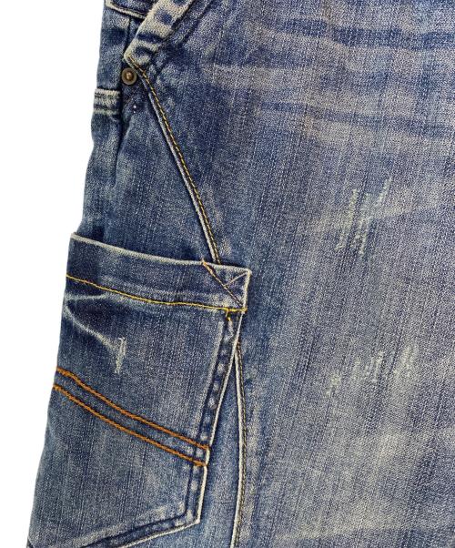 ARMANI EXCHANGE（アルマーニ エクスチェンジ）ARMANI EXCHANGE (アルマーニ エクスチェンジ) ユーズド加工デニム7分丈パンツ ブルー サイズ:W 29の古着・服飾アイテム