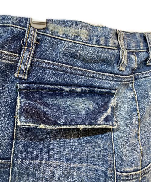 ARMANI EXCHANGE（アルマーニ エクスチェンジ）ARMANI EXCHANGE (アルマーニ エクスチェンジ) ユーズド加工デニム7分丈パンツ ブルー サイズ:W 29の古着・服飾アイテム