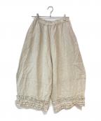 Samansa Mos2サマンサモスモス）の古着「【立川限定】リネン裾フリルコクーンパンツ」｜ベージュ