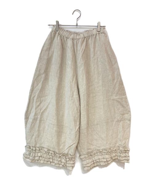 Samansa Mos2（サマンサモスモス）Samansa Mos2 (サマンサモスモス) 【立川限定】リネン裾フリルコクーンパンツ ベージュ サイズ:FREEの古着・服飾アイテム